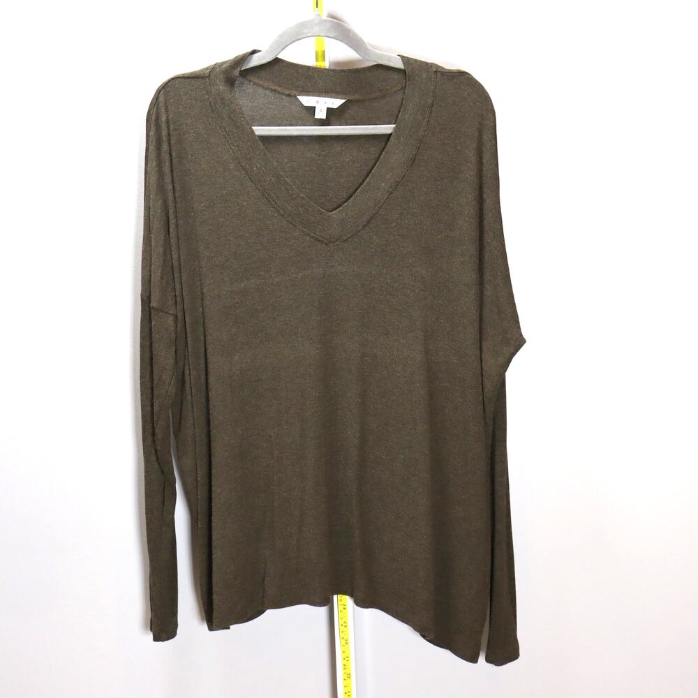 CAbi Brown V-Neck Long Sleeve Top Size‎ S Soft Stretch Knit